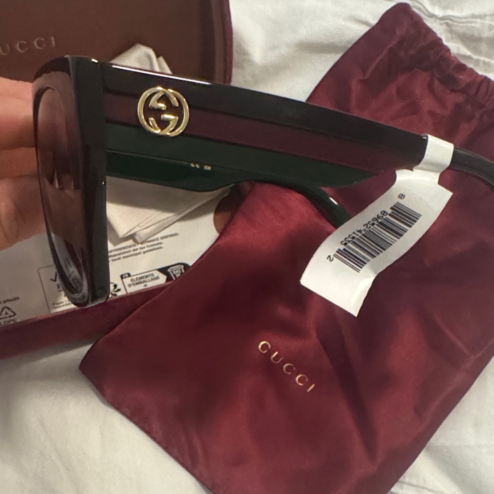 Gucci Havana Black and Burgundy Sunglasses